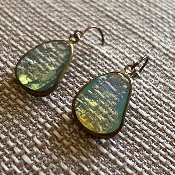 Francesca’s Collections Aquamarine Gold Dangle Earrings - Picture 3 of 4